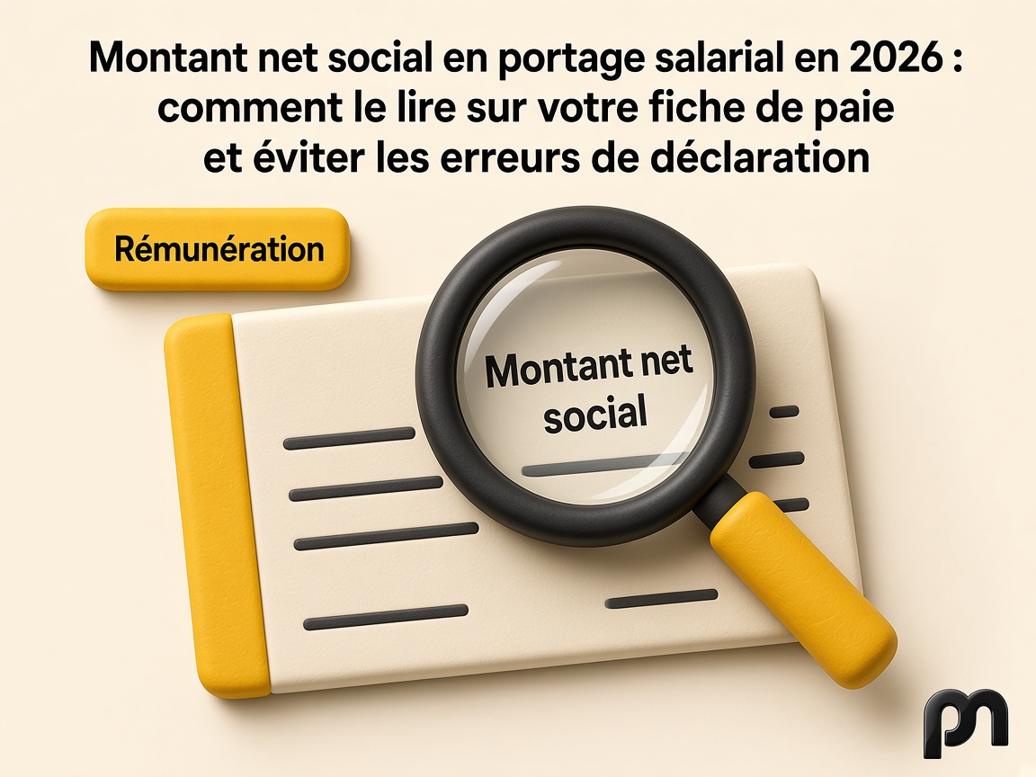Montant net social en portage salarial en 2026 : comment le lire sur votre fiche de paie et éviter les erreurs de déclaration