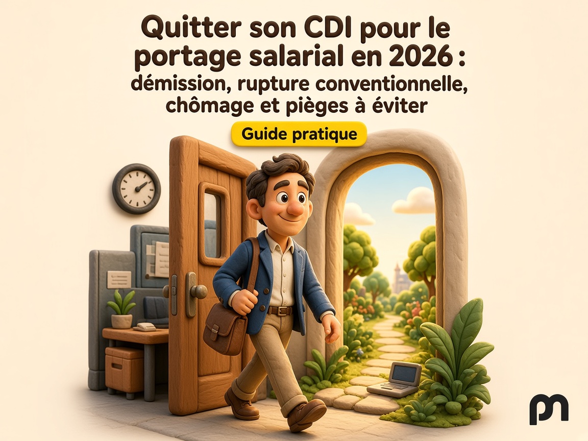 Quitter son CDI pour le portage salarial en 2026 : démission, rupture conventionnelle, chômage et pièges à éviter